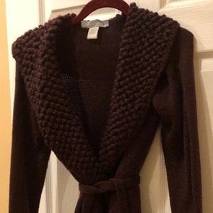 Open cardigan with belt